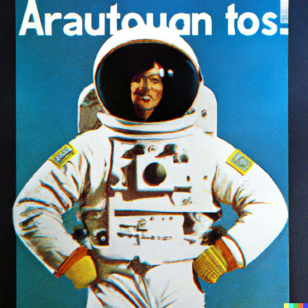 an astronaut, advertisement from the '70s